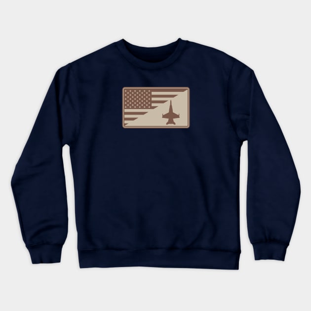 F/A-18 Hornet US Flag Patch (desert subdued) Crewneck Sweatshirt by TCP